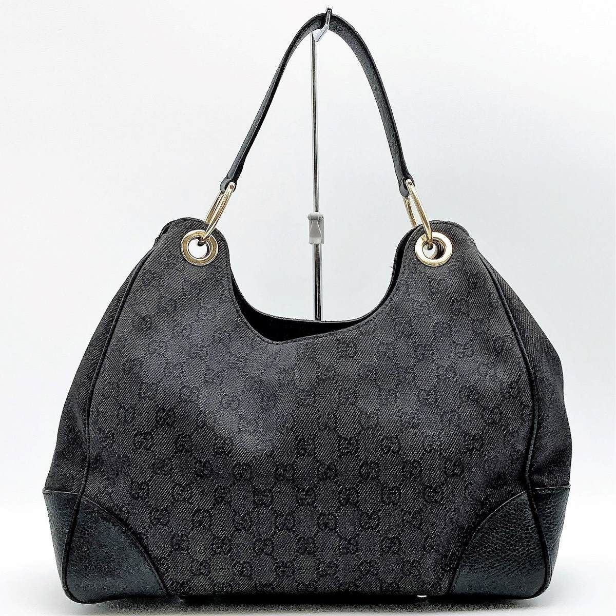 GUCCI ブラックショルダーバッグ GUCCI グッチ GG柄 ショルダーバッグ ホーボー 肩掛け バッグ GG