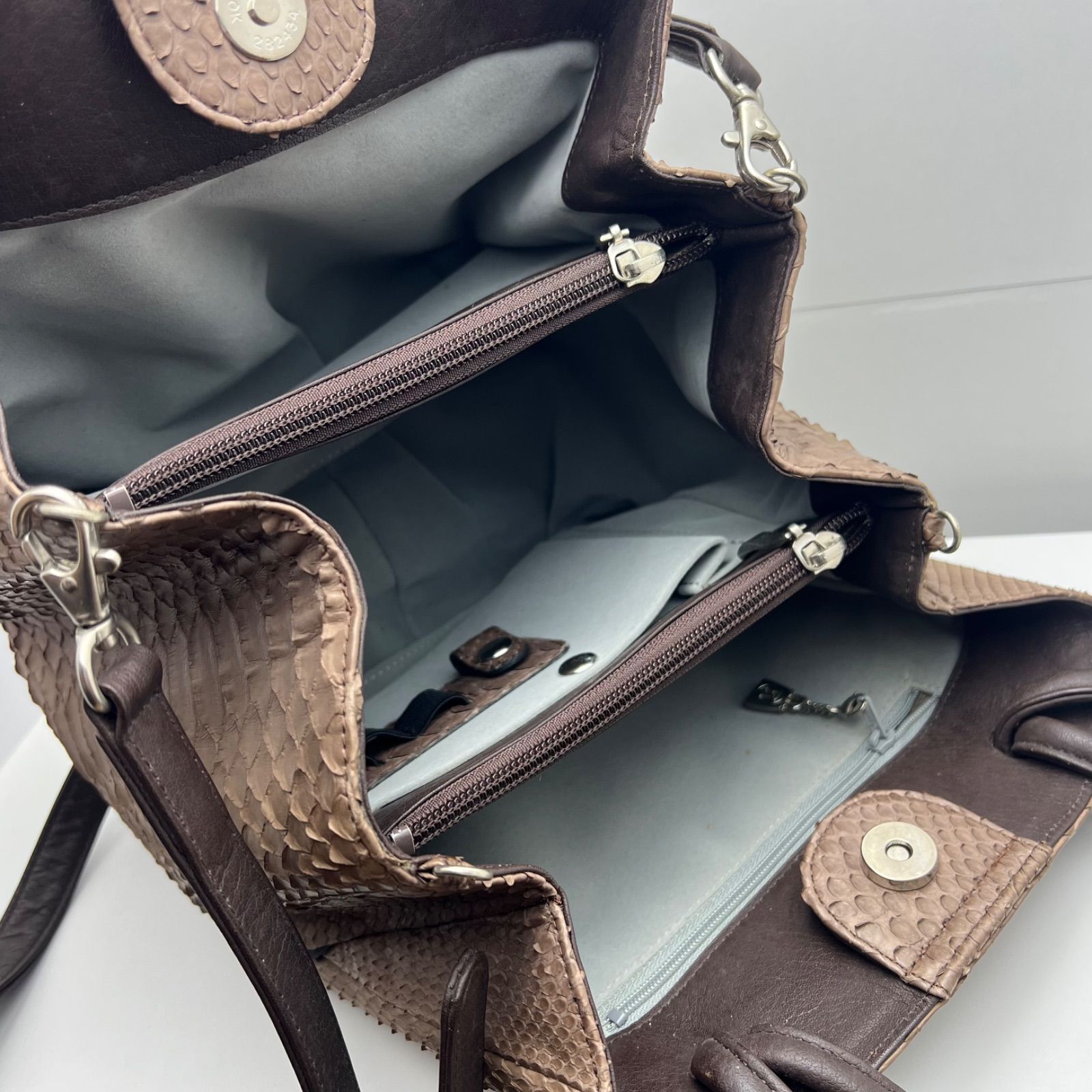 THE WEL MARK python hand bag 2way パイソン 本革 日本製 レザー