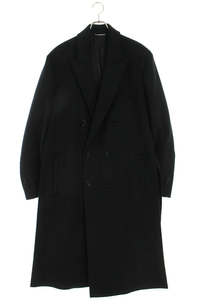 Dior16aw 黒 赤ステッチチェスターコート46 クリス
