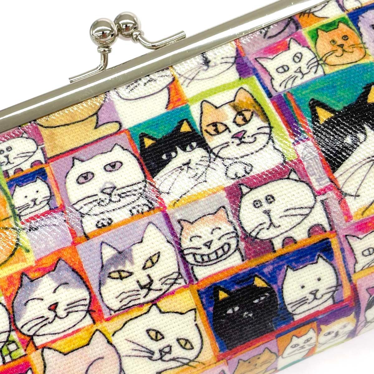【soraneko】マンハッタナーズ　がま口長財布　猫　新品未使用 Manhattaner's マンハッタナーズ 長財布 がま口/ネコ PVC マルチ