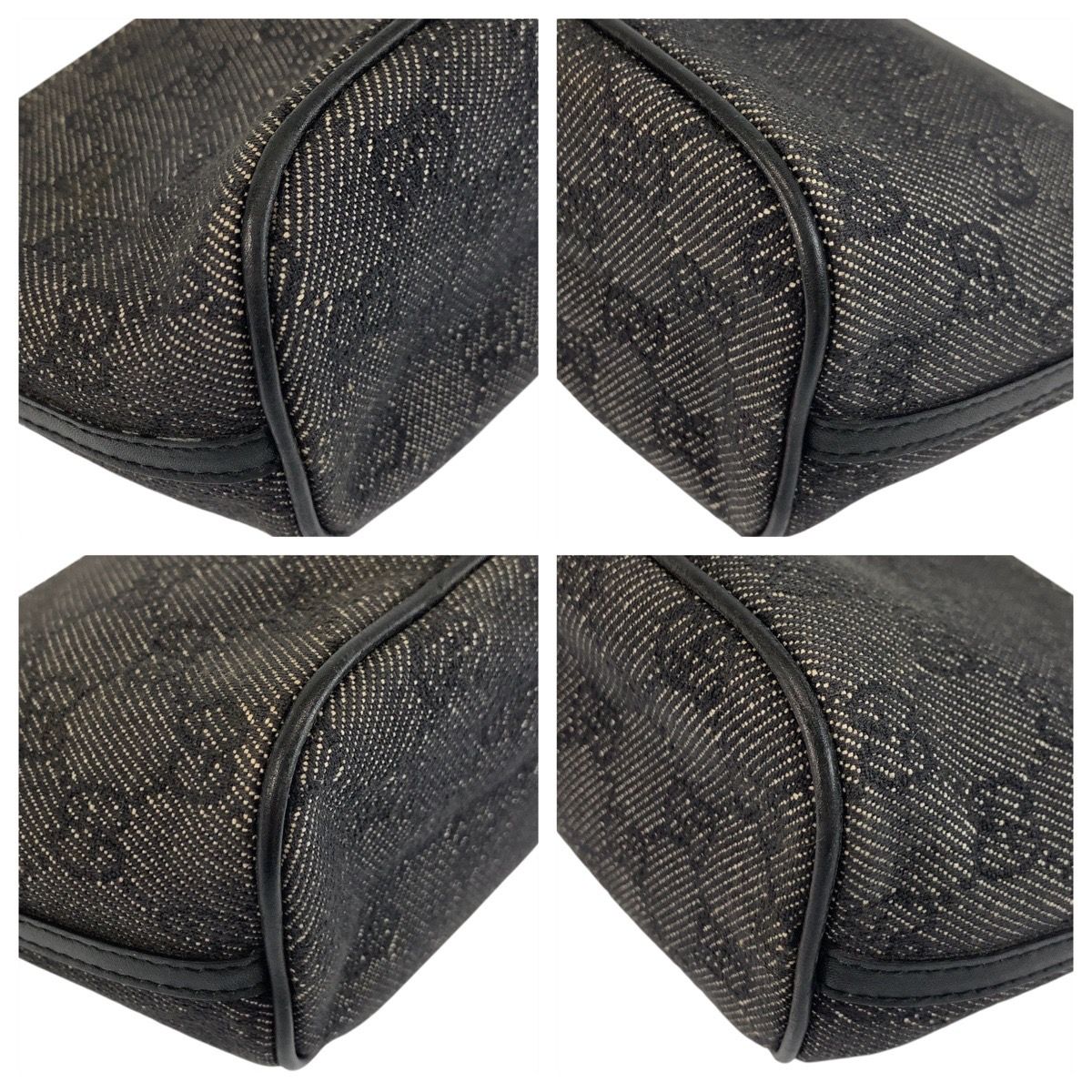 美品 GUCCI グッチ ブラック 黒 シルバー金具 GGキャンバス