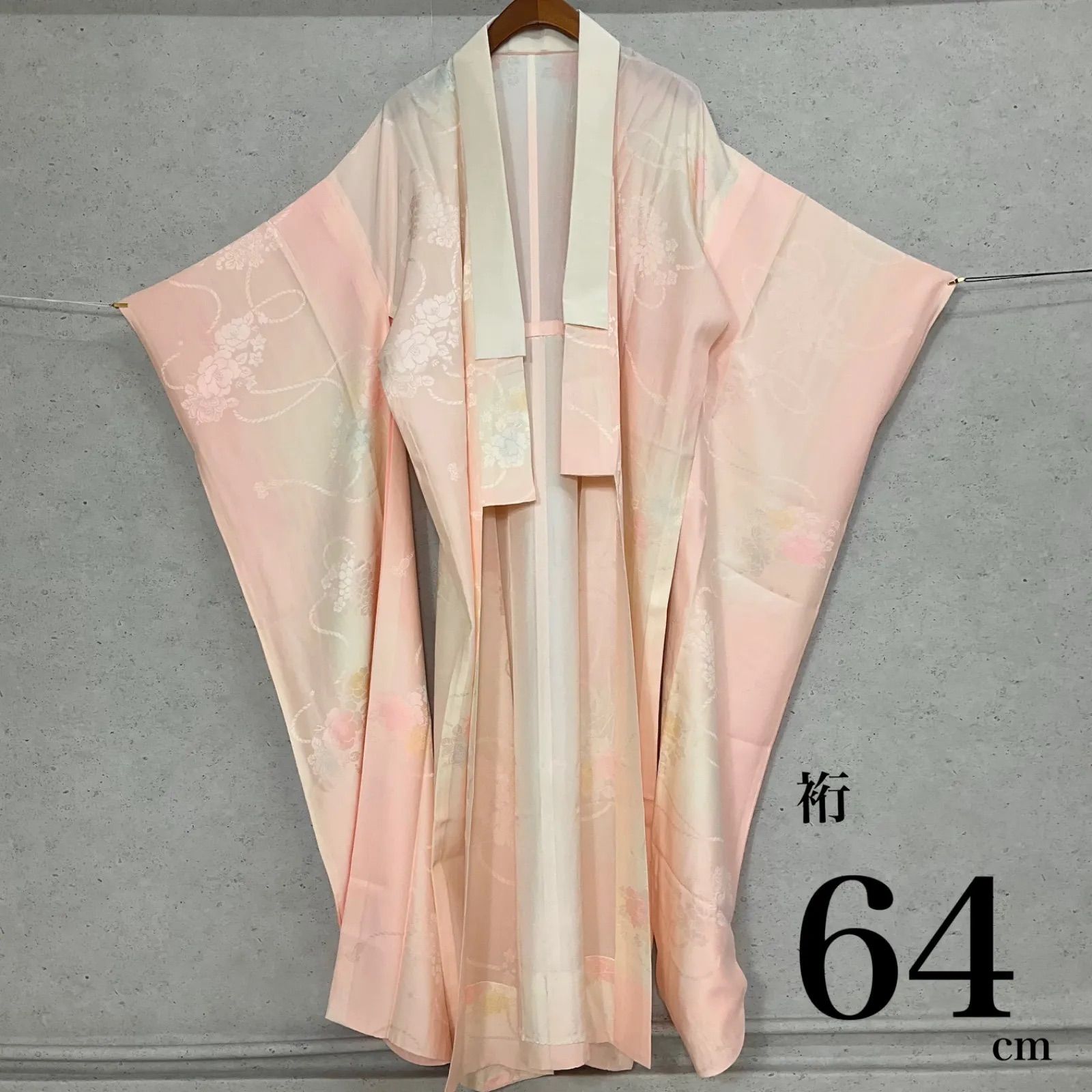 ◇kimono+one◇美品◇振袖長襦袢◇単衣◇袖無双◇居敷当て付き◇裄64肩