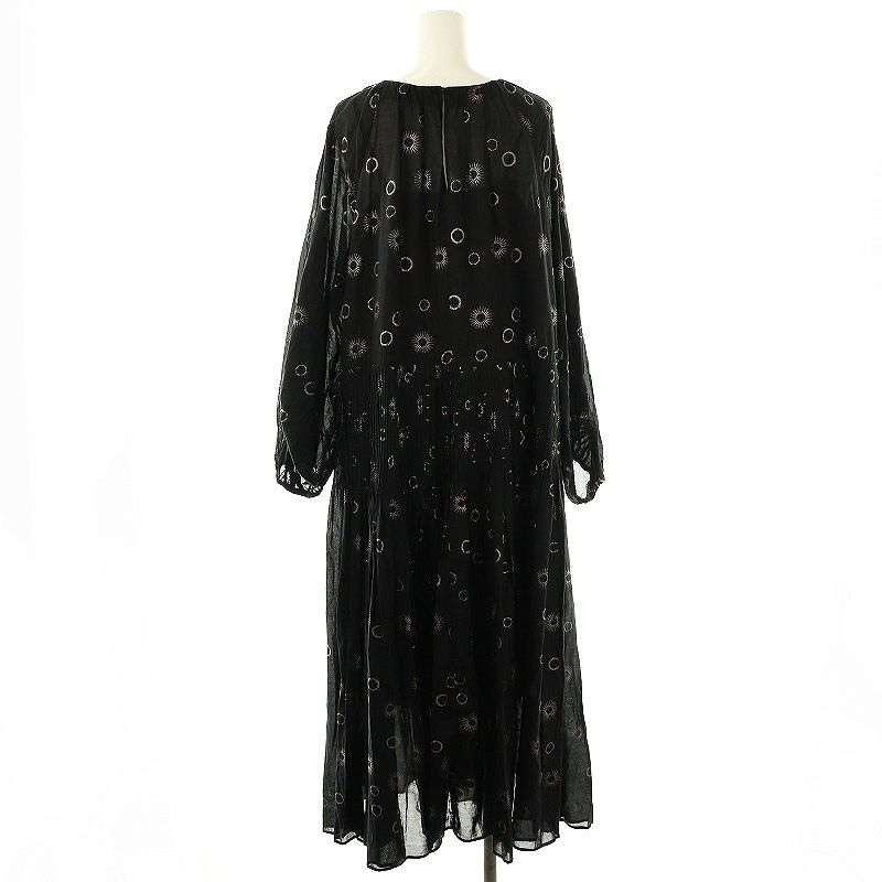 美品✨HOUSE OF LOTUS　ロングワンピース　マキシ丈　ブラックM ハウス オブ ロータス HOUSE OF LOTUS 24SS サークルプリント