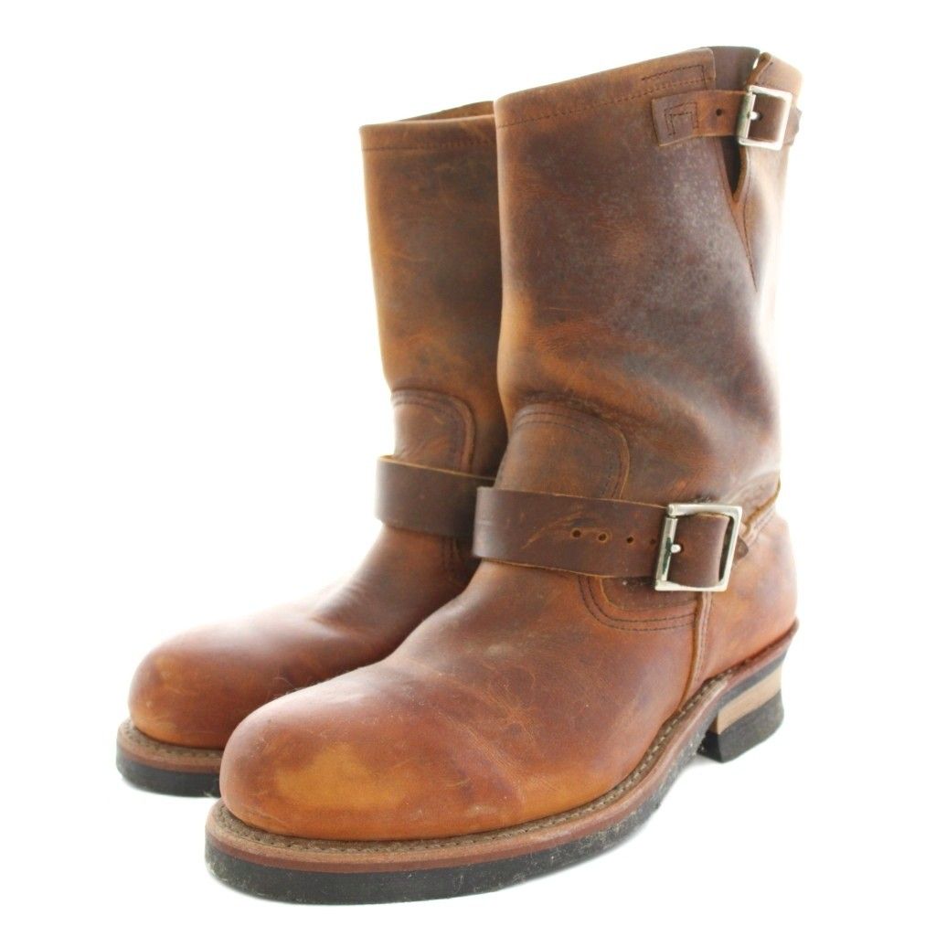 レッドウィング REDWING エンジニアブーツ ショートブーツ レザー US8.5 茶 ブラウン 2972 |YT
