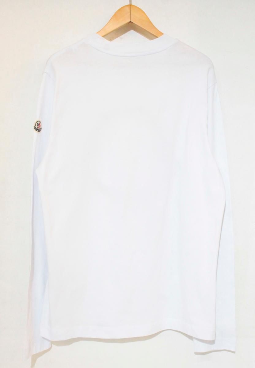 【中古】 MONCLER メンズロンT M MONCLER/T-SHIRT MANICA LUNGA/ロンT/M/白 ホワイト