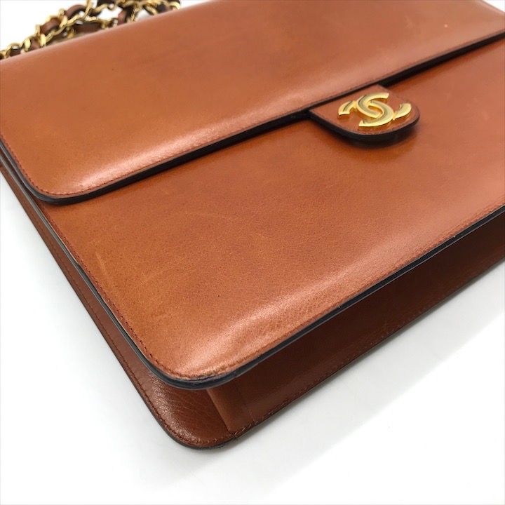 良品 CHANEL シャネル ココマーク プッシュロック カーフスキン チェーン ショルダー バッグ ブラウン レディース ブランド 鞄 a8589 良品 CHANEL シャネル ココマーク プッシュロック カーフスキン