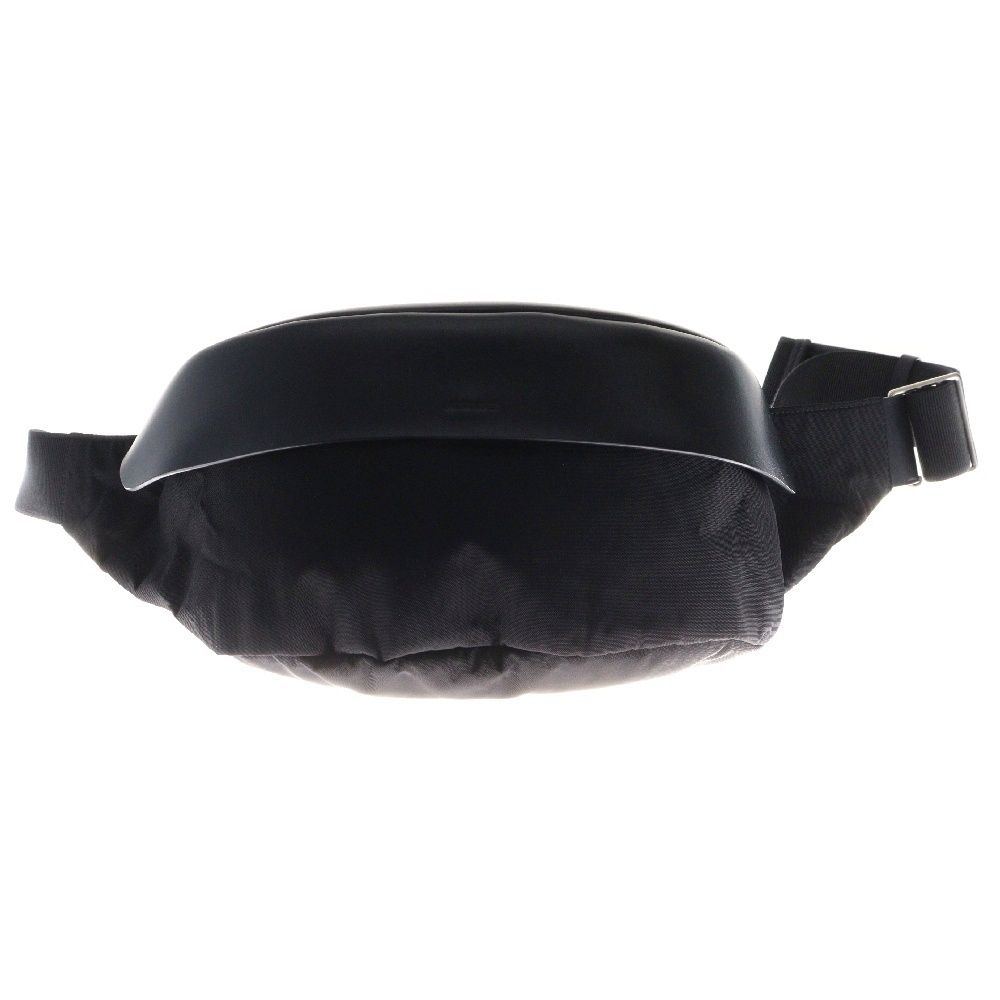 JIL SANDER ジルサンダー LID BELT BAG SQUARE MD レザー切り替え ナイロンクロスボディバッグ ウエストポーチ ブラック J26WB0002