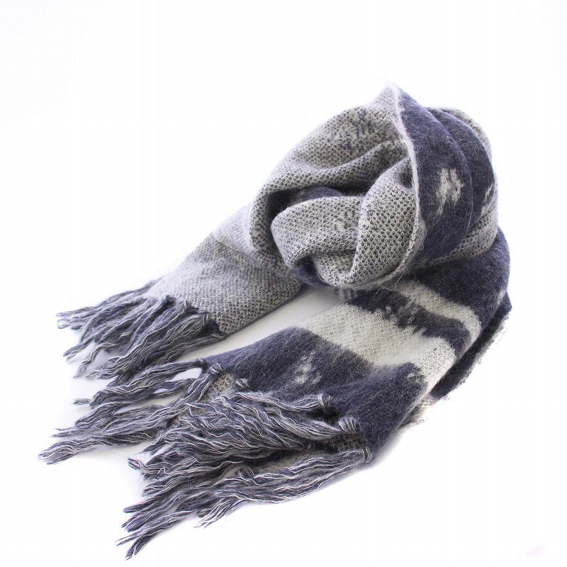 マメクロゴウチ Mame Kurogouchi Osmanthus Motif Knitted Scarf