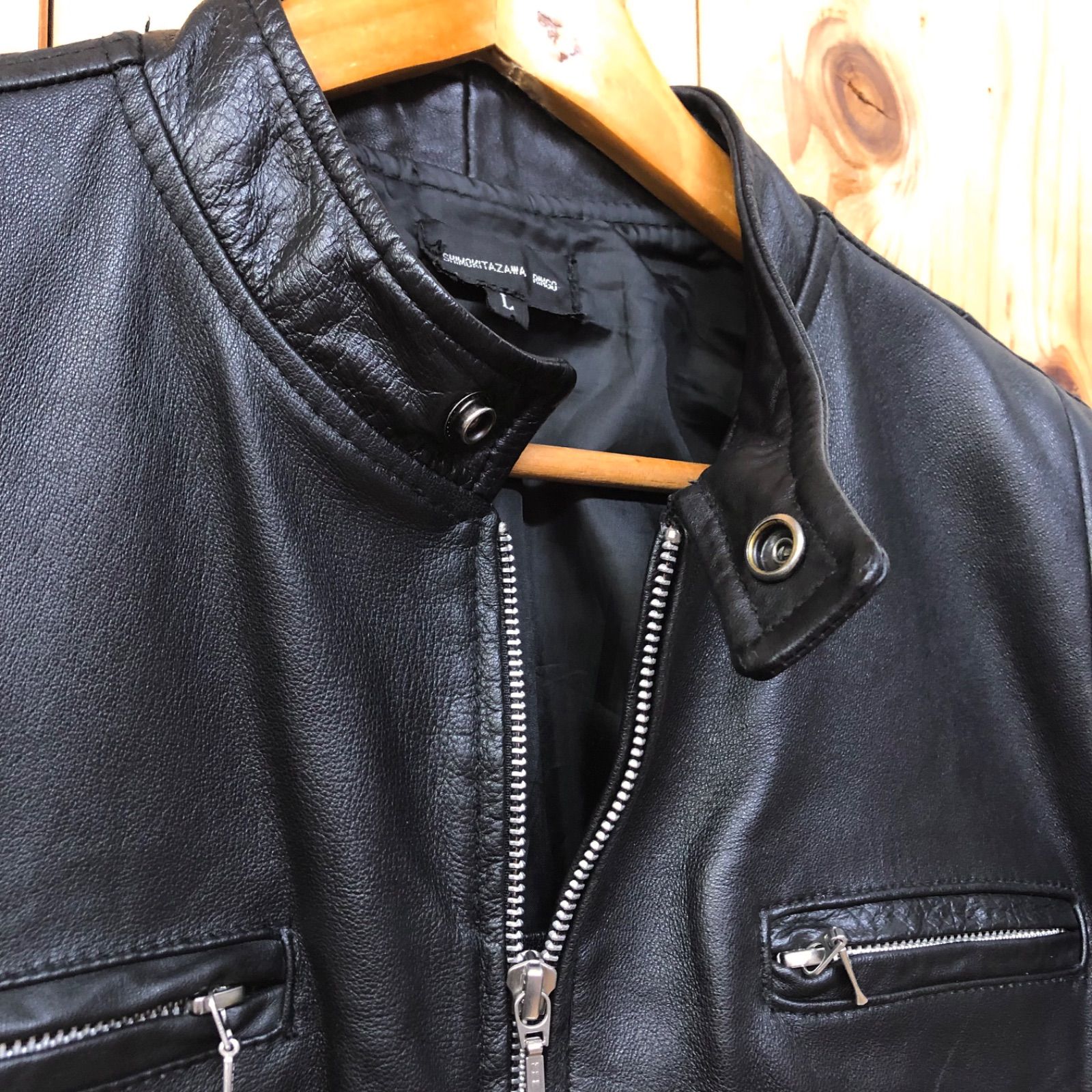 美品】シモキタザワリンゴ シングル レザージャケット S SHIMOKITAZAWA
