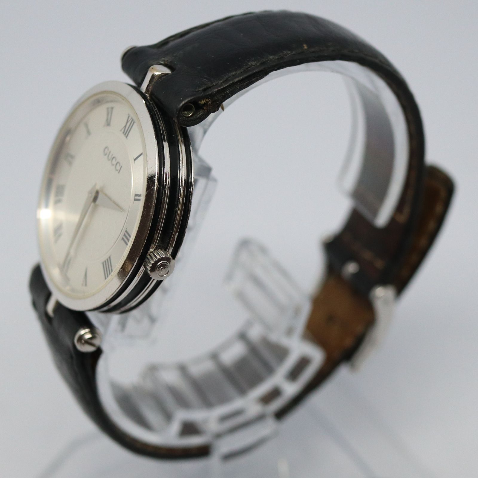 稼働品】GUCCI グッチ レディス 腕時計 クオーツ シルバー シェリー