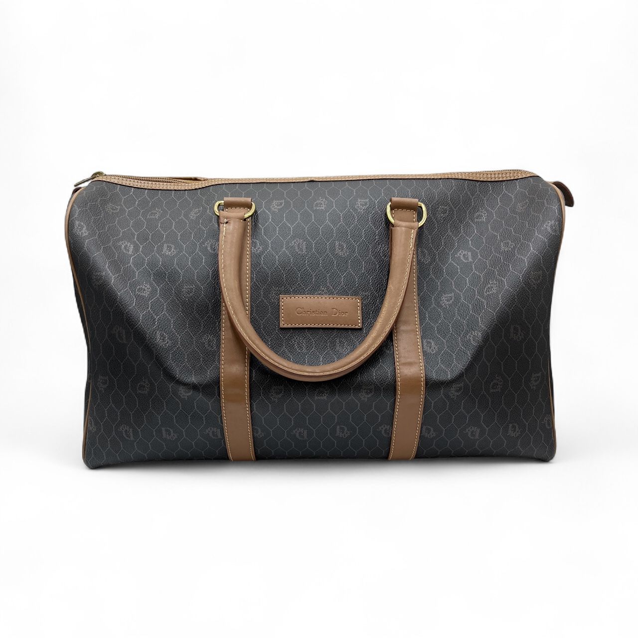 FENDI フェンディ ボストンバッグ ズッカ柄 大容量 キャンバス レザー FENDI フェンディ ボストンバッグ ズッカ柄 大容量 キャンバス レザー