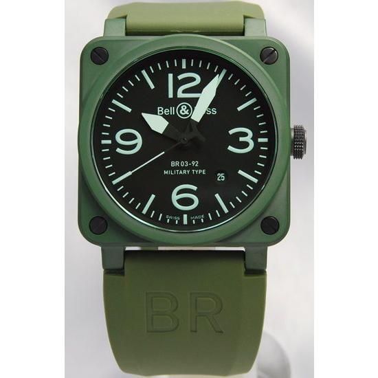Bell＆Ross ベル＆ロス BR03-92-CK MILITARY 自動巻き Bell＆Ross】ベルロスのBR03-92 BLACK MATTはセラミック製でキズ