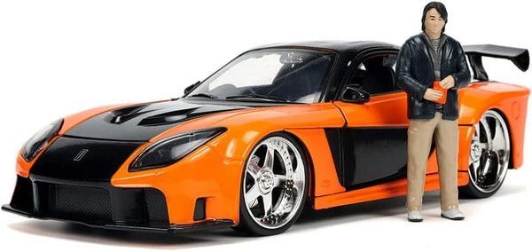 新品 JADA TOYS 1/24 ワイルド・スピード マツダ RX-7 オレンジ ハン・ルーフィギュア付 完成品ダイキャストミニカー JADA33174 [佐川急便]