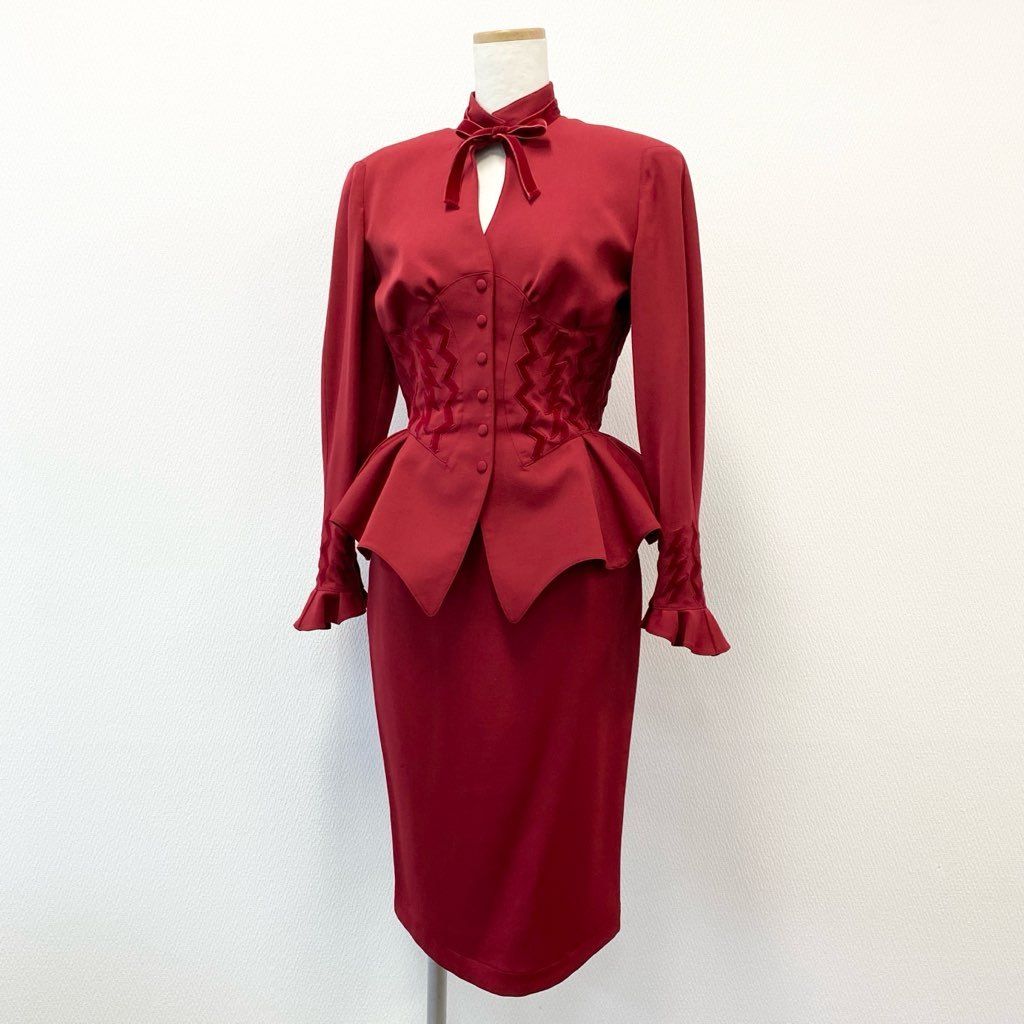 Thierry mugler グレー ジャケットとスカート セットアップ 63d8-6  