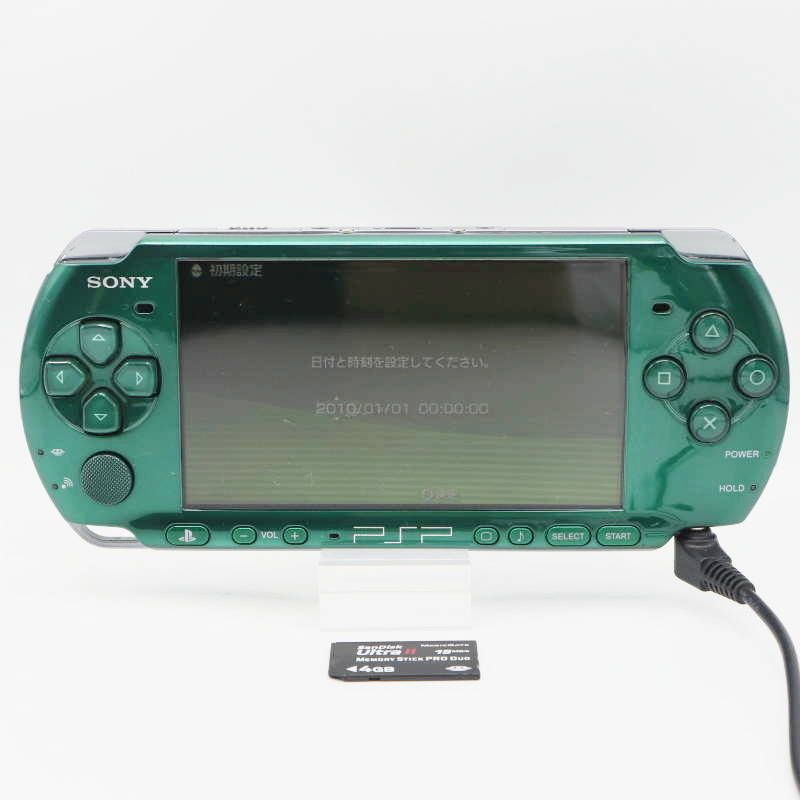 M05-s015 SONY PSP3000 グリーン 本体 4GB 充電器/バッテリー