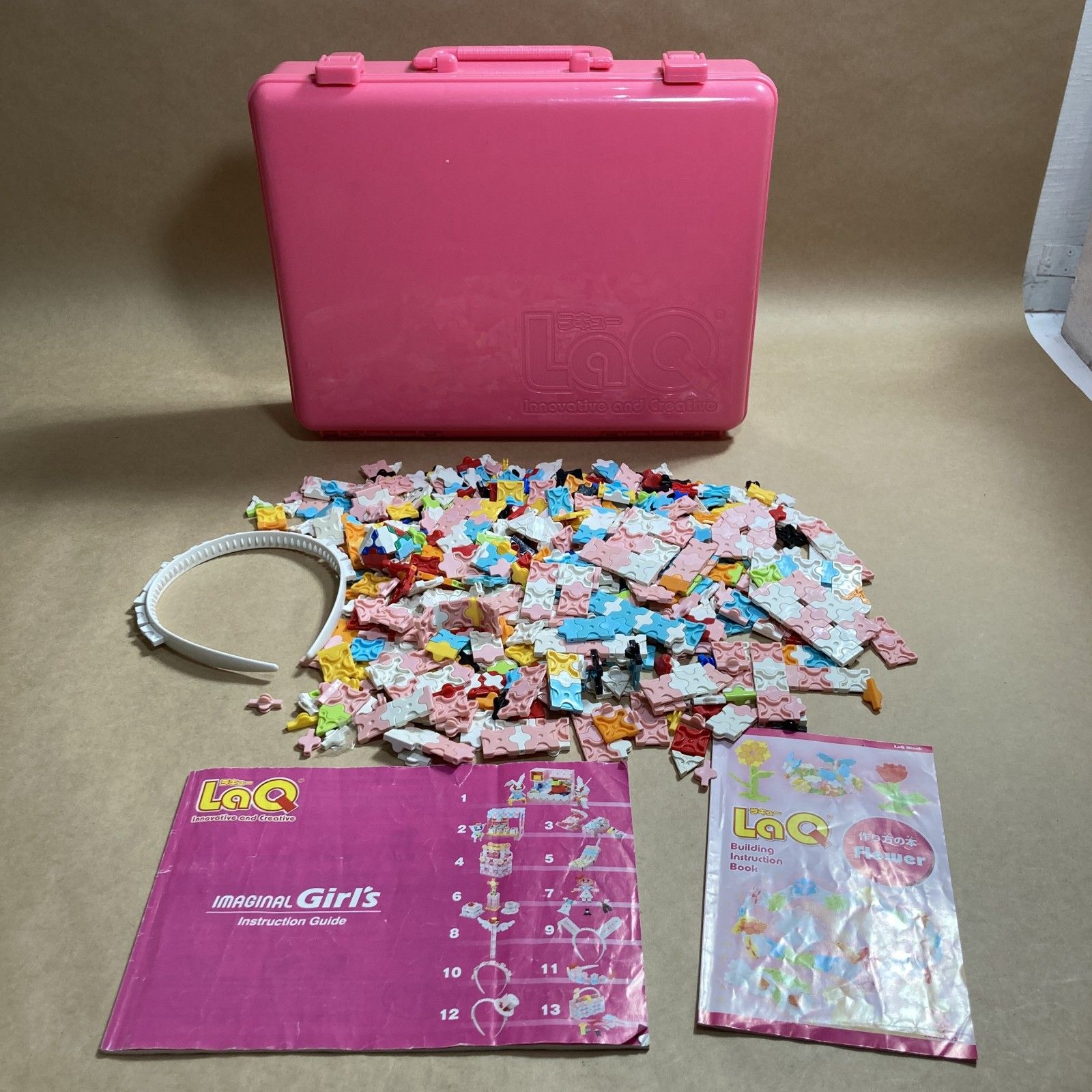 ☆ LaQ ラキュー バラパーツ 約400g まとめ商品 ピンクケース付 