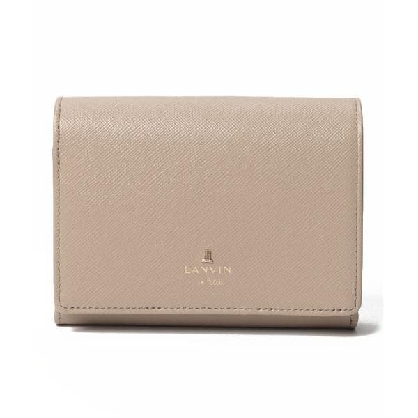 グレージュ LANVIN en Bleu ランバンオンブルー リュクサンブール 二つ折り被せ財布 レディース 482037-45 グレージュ F