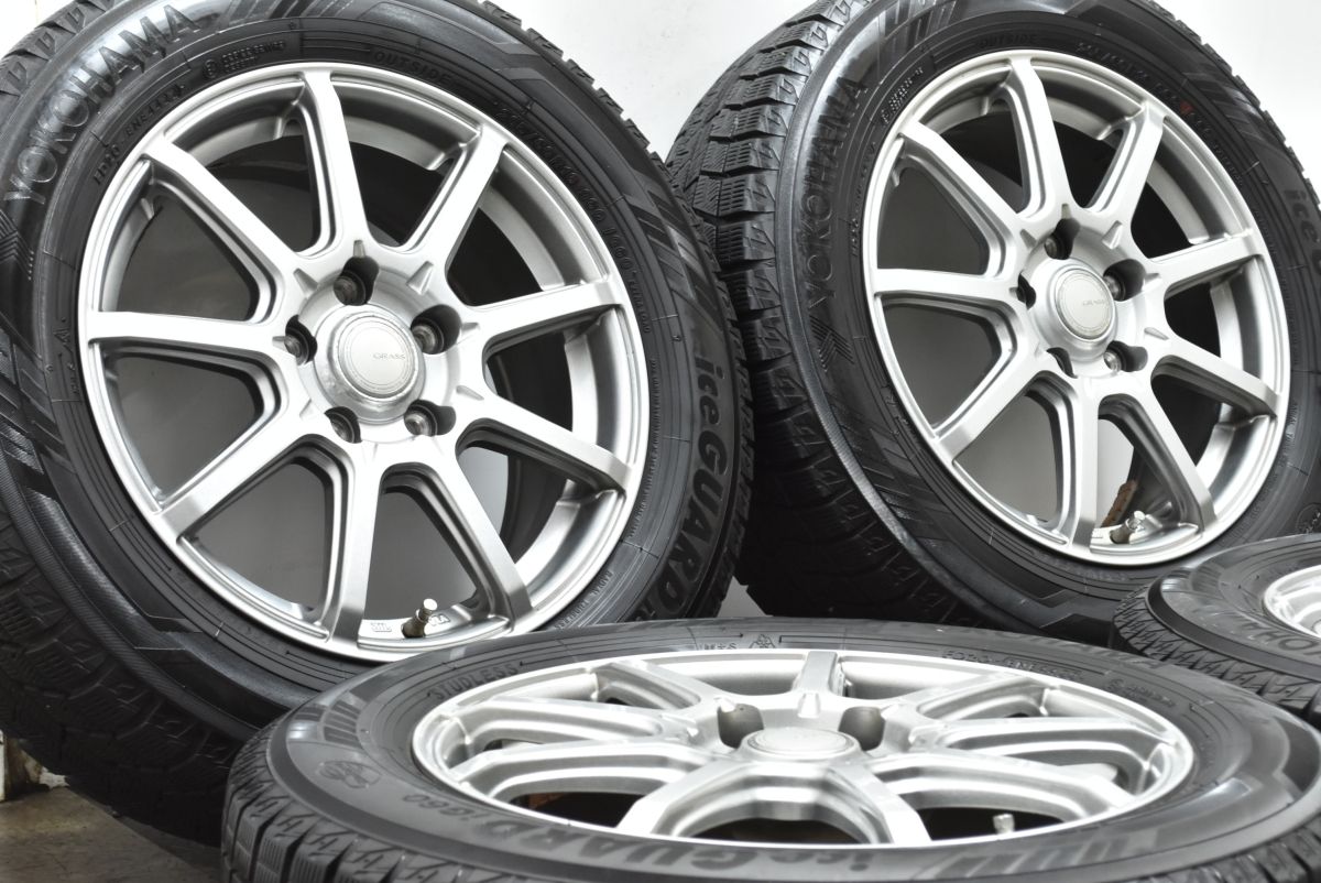 バリ溝 グラス 16in 6.5J 53 PCD114.3 ヨコハマ アイスガード IG60 205 60R16 ノア ヴォクシー セレナ ステップワゴン MAZDA3