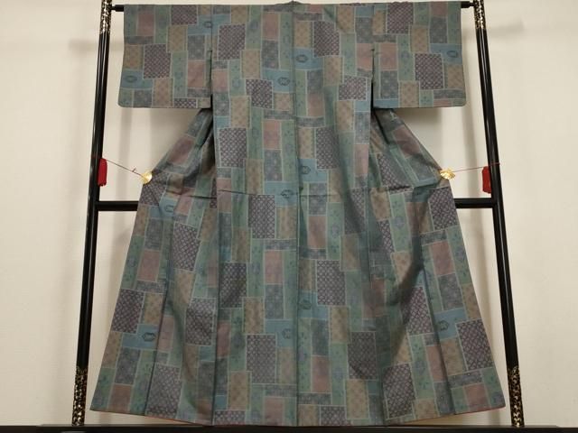 平和屋着物□本場大島紬 7マルキ 幾何学文 正絹 逸品 DAAT8935zy