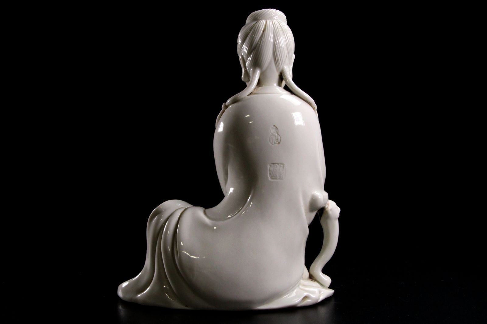 何朝宗製 德化窯 白磁観音像 21 cm 唐物 骨董 古美術 楾 G238.1-QP2