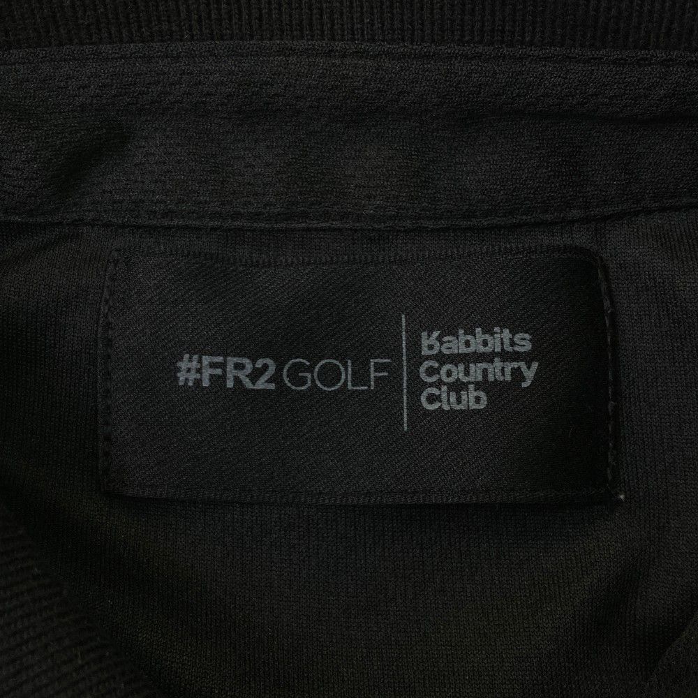 サイズ：M FR2 GOLF エフアールツーゴルフ  半袖ポロシャツ バックプリント ブラック系 [240101440066] ゴルフウェア レディース ストスト サイズ：M FR2 GOLF エフアールツーゴルフ 半袖ポロシャツ