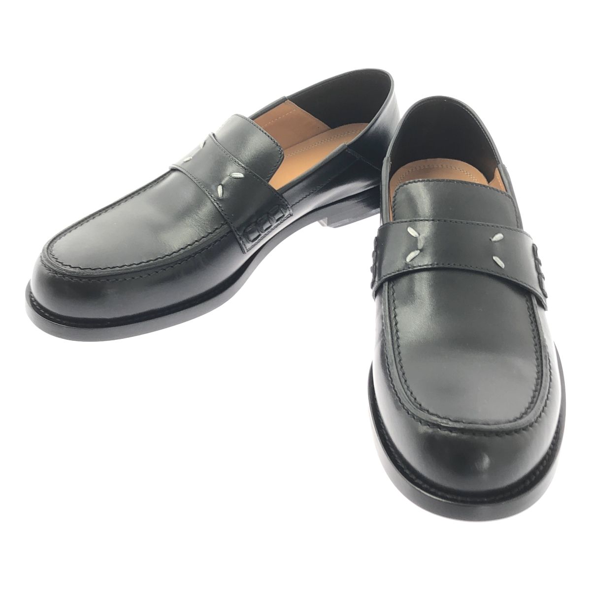 Maison Margiela | メゾンマルジェラ | camden ステッチ レザー ローファー スリッポン | 37 1|2 | ブラック | レディース