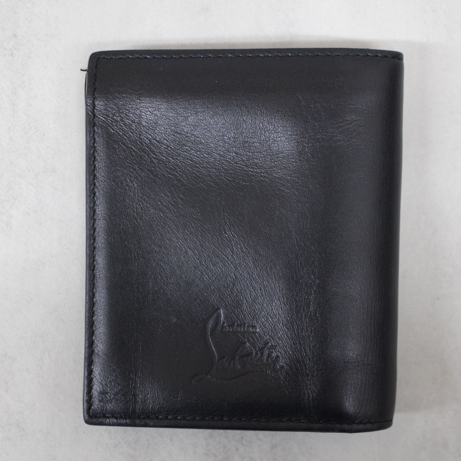 Christian Louboutin 財布　折り財布 ブラック S078)Christian Louboutin 二つ折り財布 スタッズ ブラック 黒
