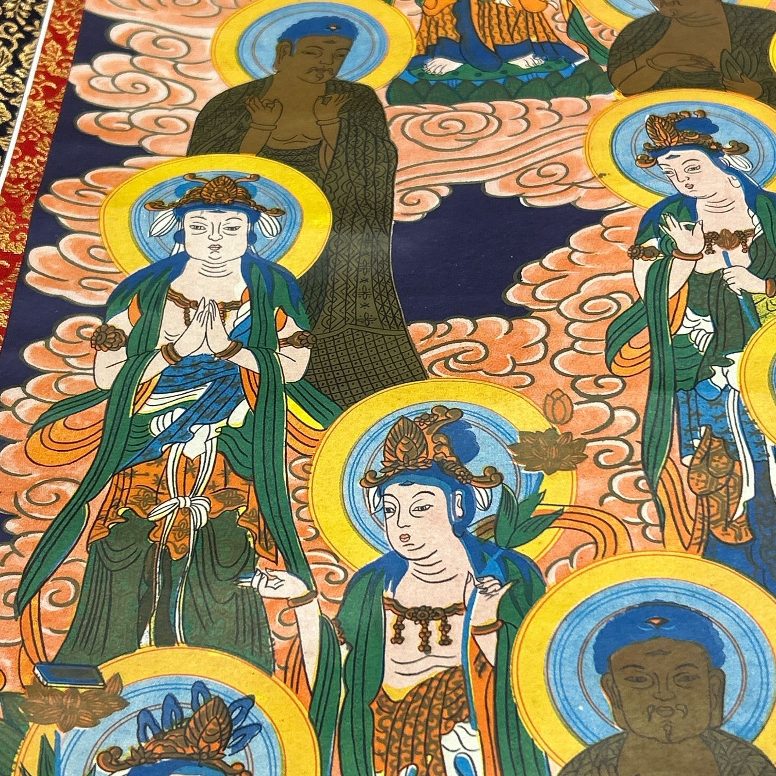 掛軸 十三仏図 紙箱付 五尺 新金 大師 観音菩薩 釈迦如来 不動明王 十