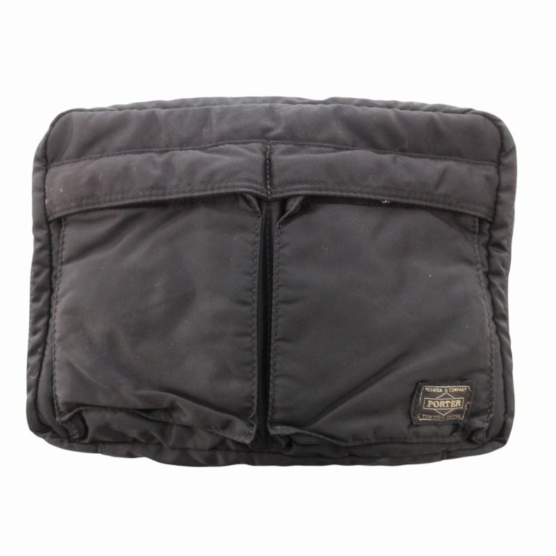 ポーター PORTER タンカー ショルダーバッグ メッセンジャー ロゴ パッチ ナイロン 黒 ブラック /HO 0203 GY11