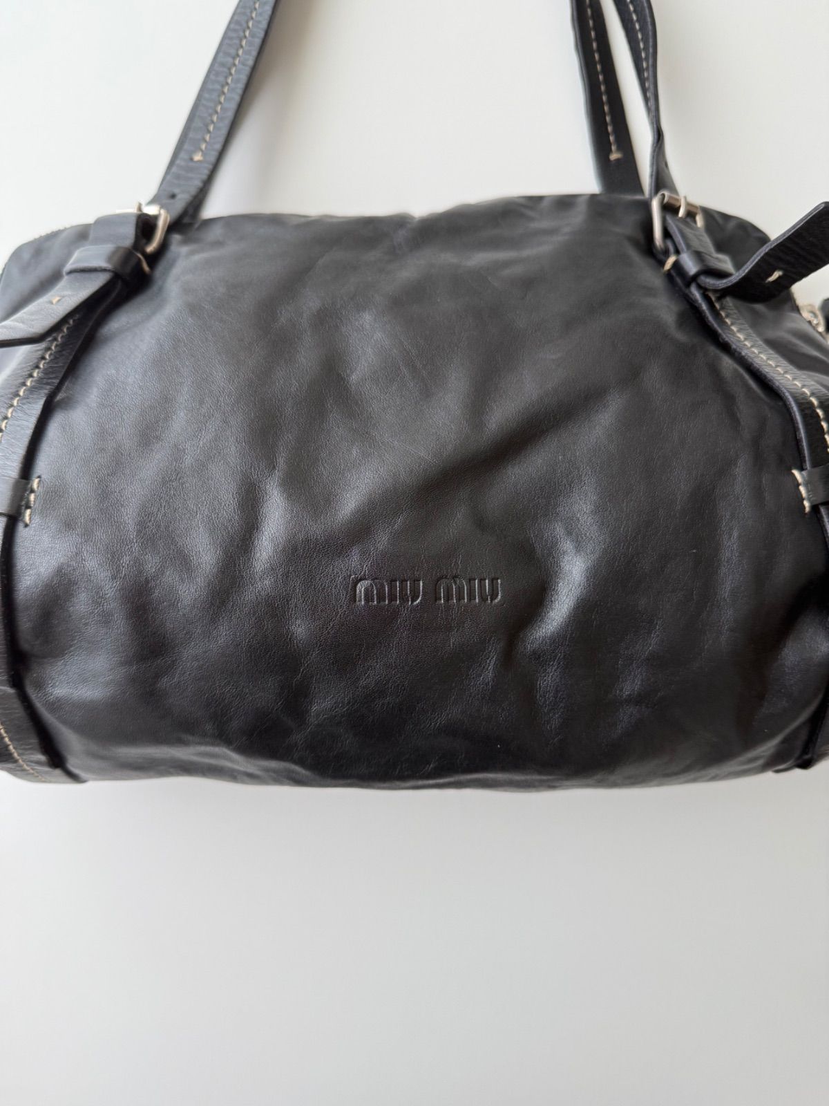2000s MIU MIU STITCH LEATHER HAND BAG ミュウミュウ 2000年代