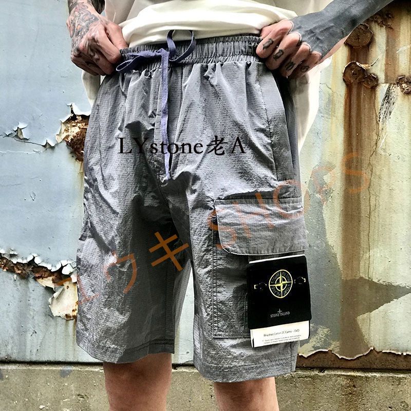 STONE ISLANDスウェットショートパンツ メタルナイロンショーツ 五分丈 ...