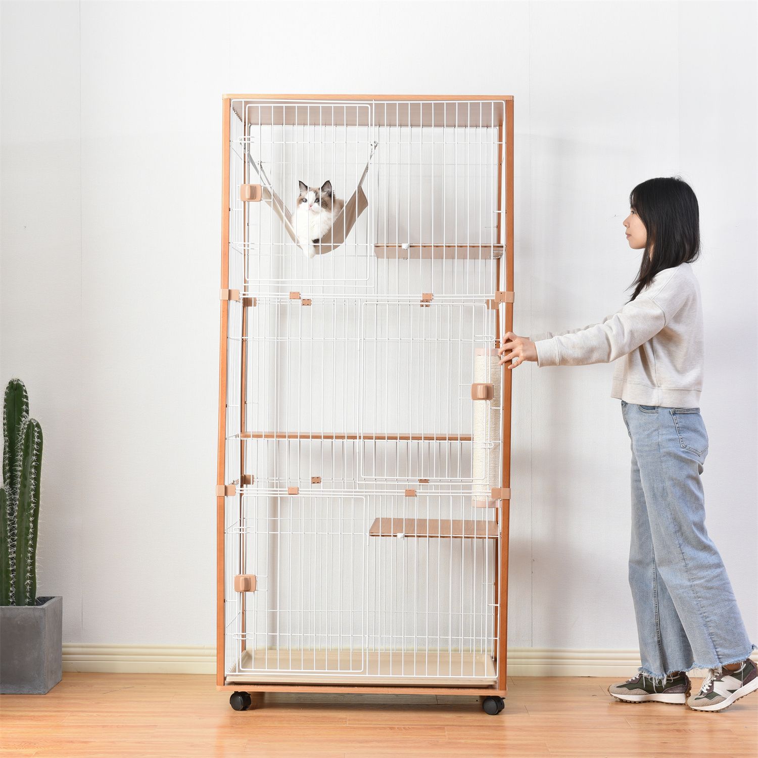 新品 猫ケージ 2段 キャットケージ ペットケージ ネコハウス660-180