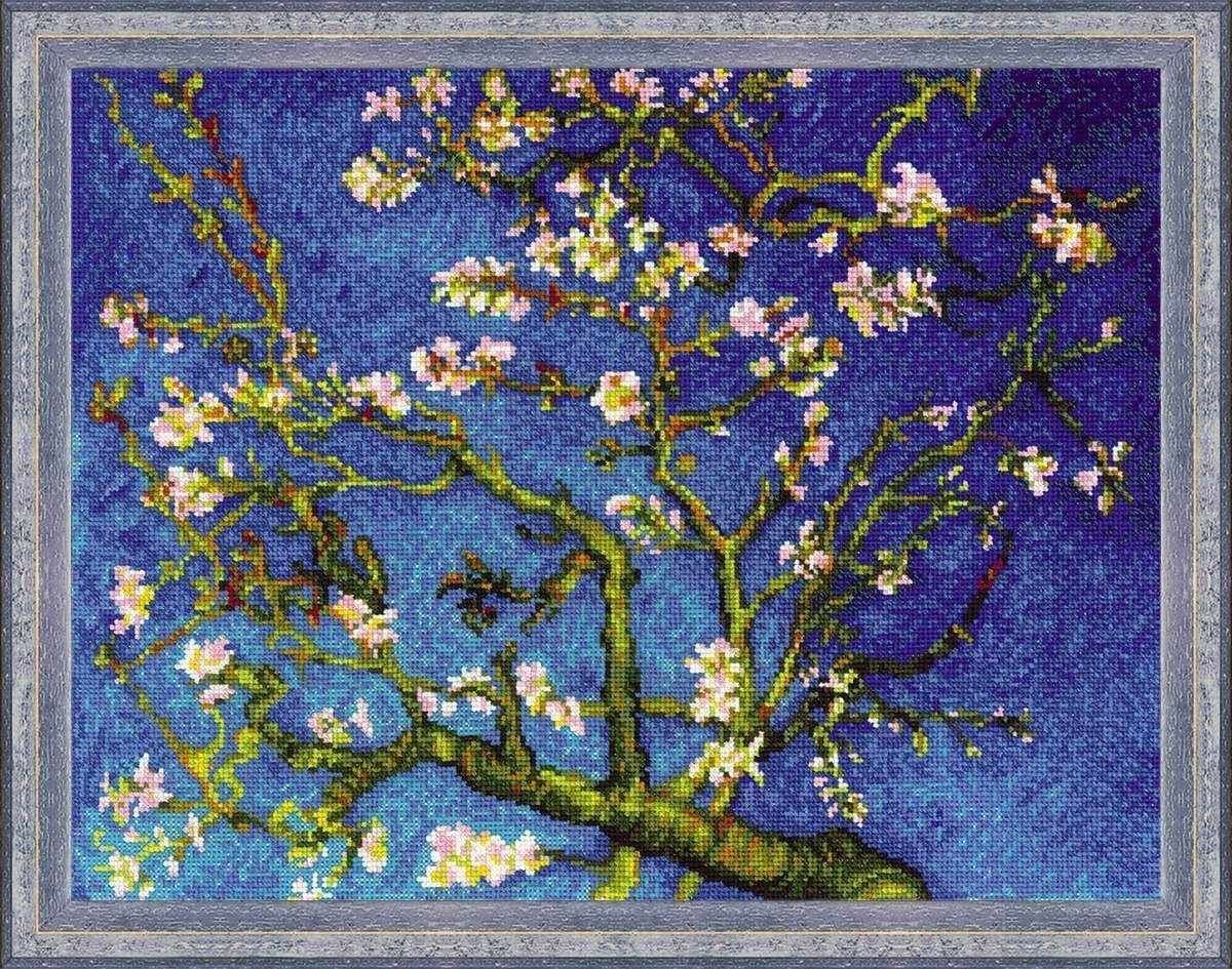 Riolis クロスステッチキット ゴッホ 花咲くアーモンドの木の枝