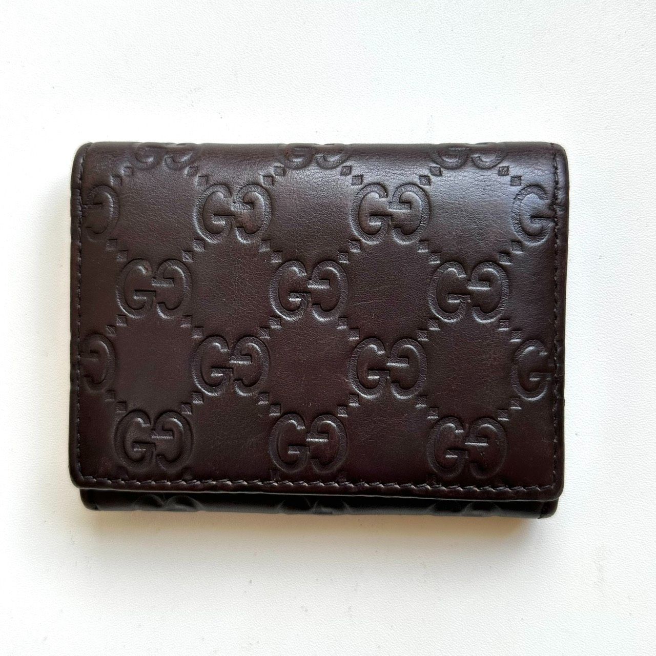 グッチ GUCCI 名刺入れ グッチシマ ダークブラウン