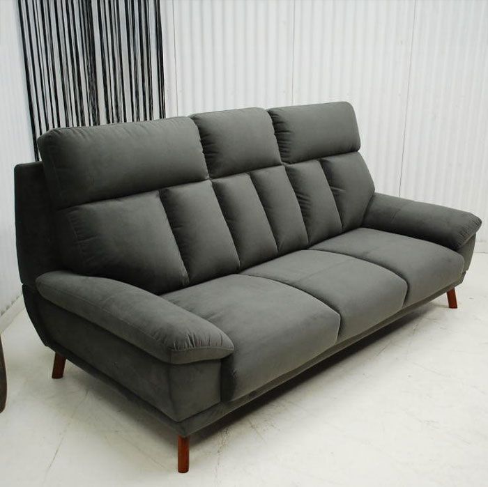 アウトレット 現品限り 一部送料無料 大 ♥ ハイバッグソファー ラグジュアリーモダン ファブリック ダークグレイ リラックス空間 230913-スコット3P