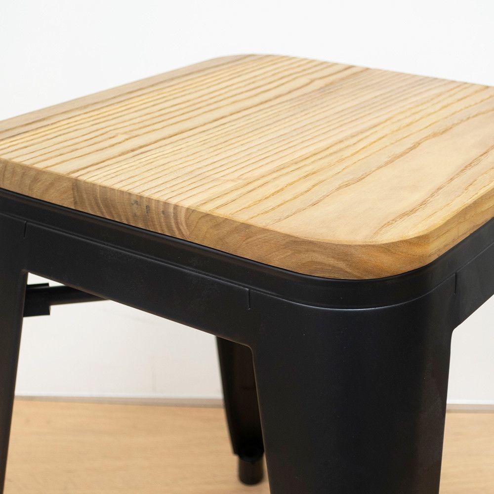 ♪ ［2脚セット］ メタルスツール ［ブラック］ スタッキング