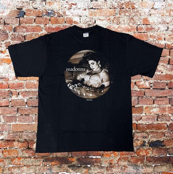 Madonna / マドンナ Tシャツ the virgin tour 1985 XL 黒 両面プリント 