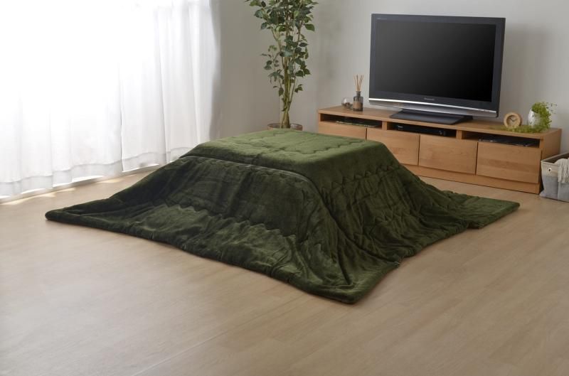 イケヒコ こたつ布団 長方形 スパット グリーン 約190×240cm シンプル コンパクト 部分洗濯 6822119