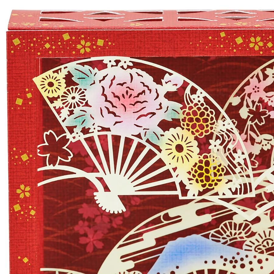 サンリオ(SANRIO) 和風クリスマスカード レーザーカット箱形扇面