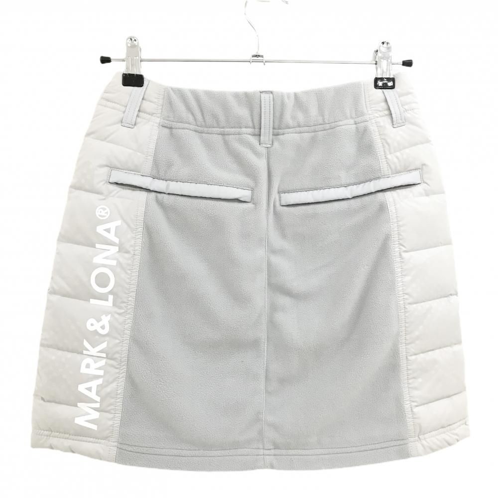 超 マークアンドロナ ダウンスカート グレー 一部ドット カモフラ柄地模様 レディース 36 S ゴルフウェア MARK&LONA