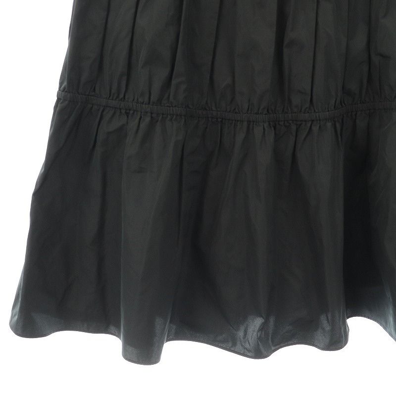 ＜LOEFFロエフ＞GLSY タフタ ギャザースカート黒ブラック LOEFF＞グロッシー タフタ ギャザースカート