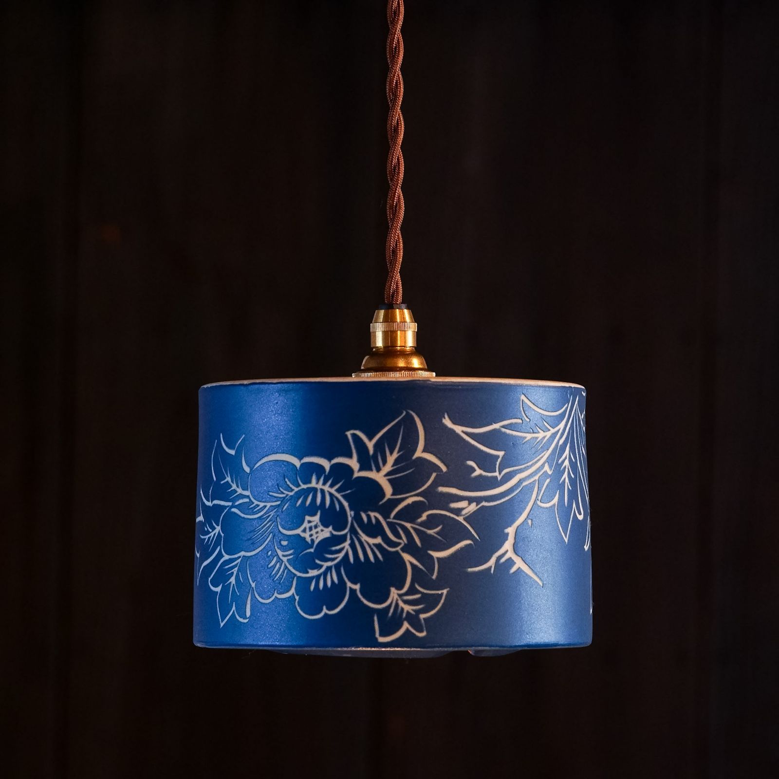 瀬戸焼｜赤津焼｜マット青色｜ペンダントライト