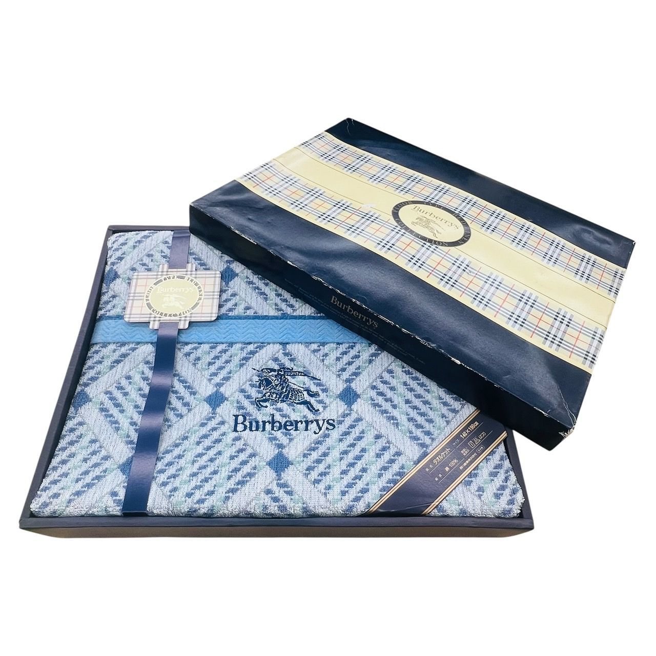 BURBERRY バーバリー タオルケット ブルー 未使用【バーバリー