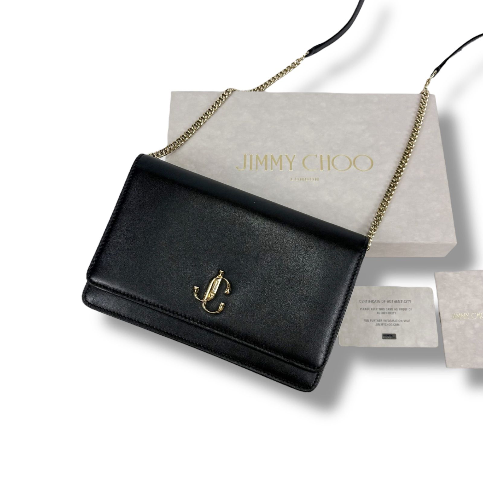 Jimmy Choo ショルダーバッグチェーンウォレット　 レッド/パイソン Jimmy Choo ショルダーバッグチェーンウォレット レッド