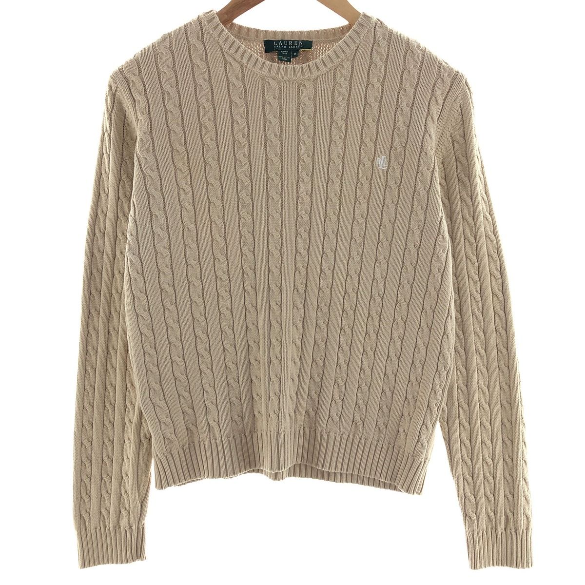 Ralph Lauren - 古着 ラルフローレン Ralph Lauren LAUREN RALPH LAUREN ケーブル編み コットンニットセーター レディースM相当 /eaa382262 古着 ラルフローレン Ralph Lauren LAUREN RALPH LAUREN