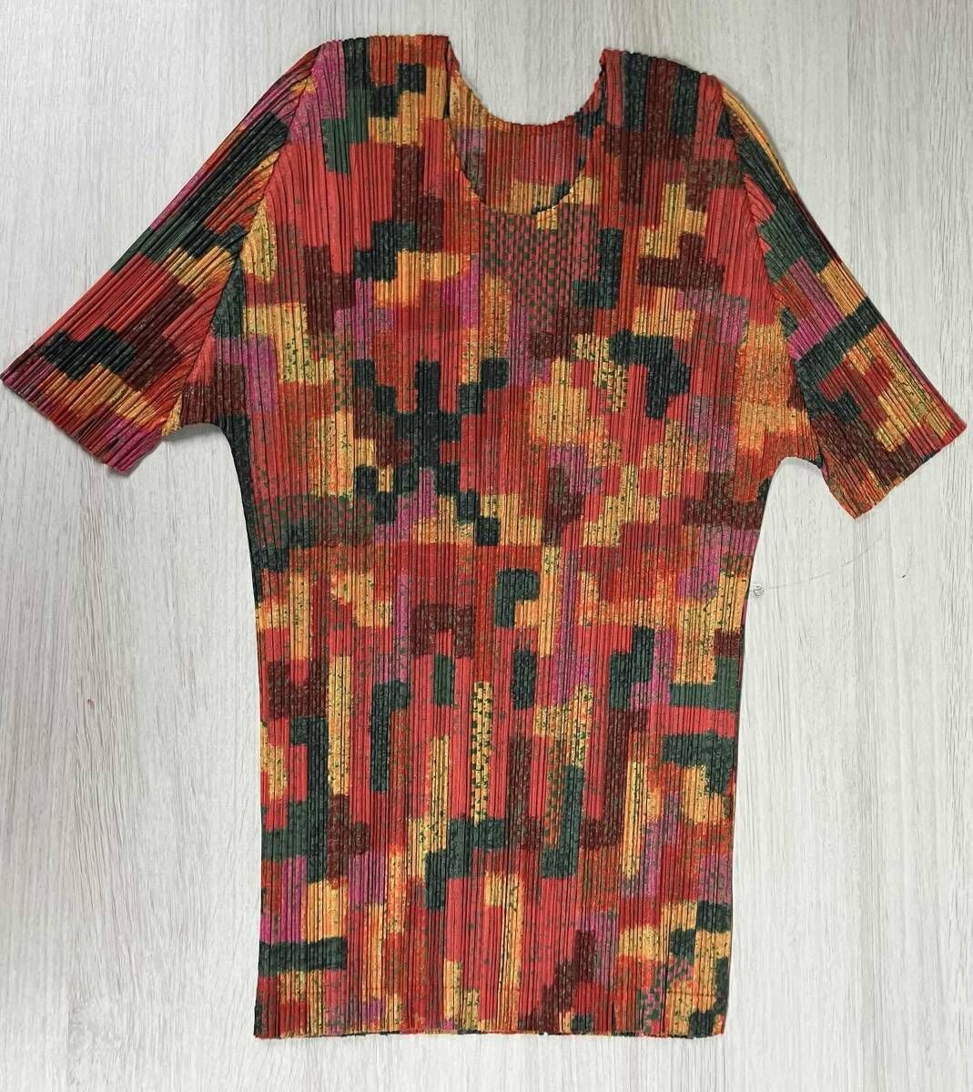 プリーツプリーズ イッセイミヤケ 異素材ドッキング 半袖 カットソー 3 PLEATS PLEASE プリーツプリーズ ISSEY MIYAKE イッセイミヤケ