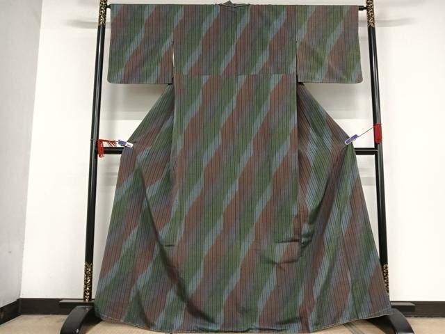 平和屋着物●上質な紬　縞　正絹　逸品　未使用　AAAV9158np 平和屋着物○上質な紬 縞 正絹 逸品 未使用 AAAV9158np