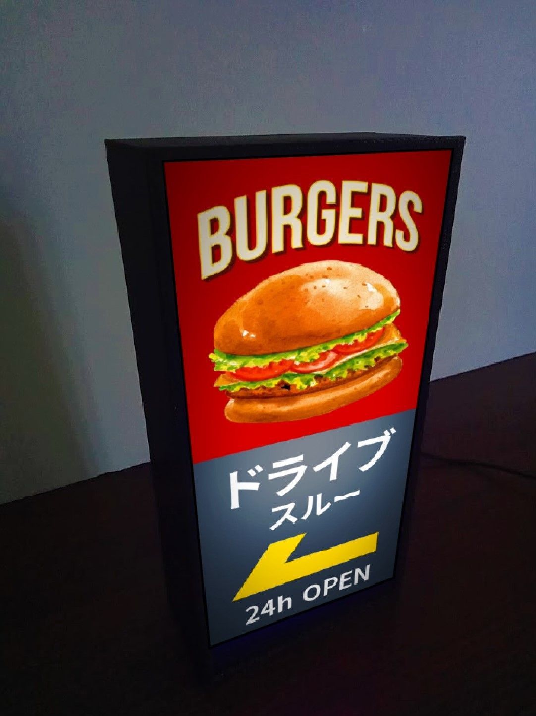 ハンバーガー ドライブスルー ファーストフード 看板 置物 雑貨 ライト