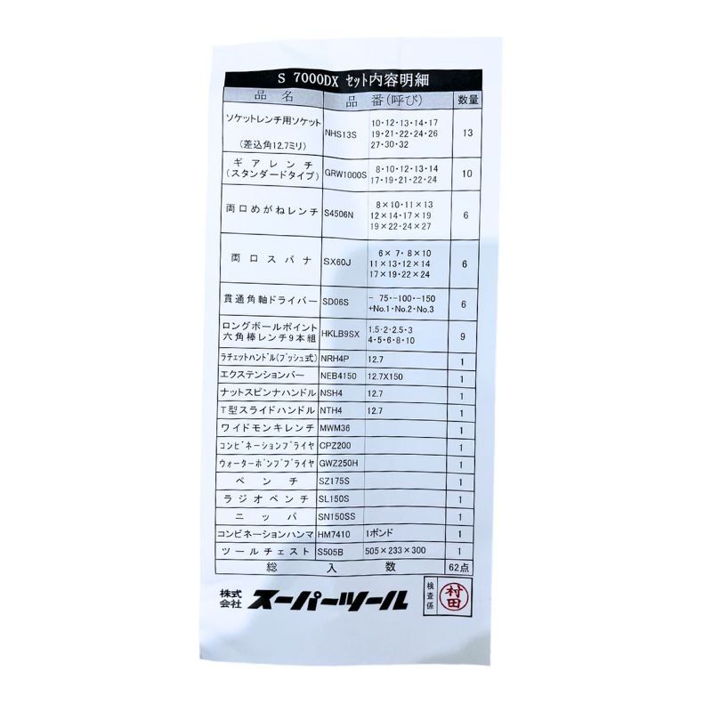 スーパーツール プロ用デラックス工具セット