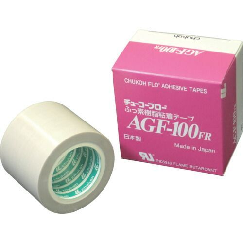 チューコーフロー フッ素樹脂 テフロンＰＴＦＥ製 粘着テープ ＡＧＦ１００ＦＲ ０．１３ｔ×５０ｗ×１０ｍ